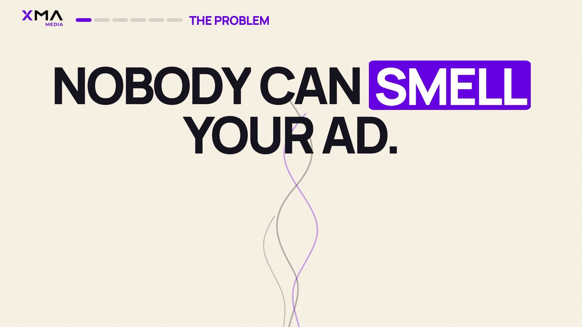 Nobody can smell your ad. The opening frame of the XMA Media film for perfume and oud houses.