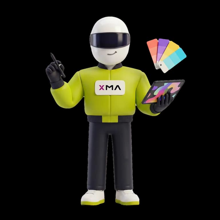 Our mascot as the graphic designer